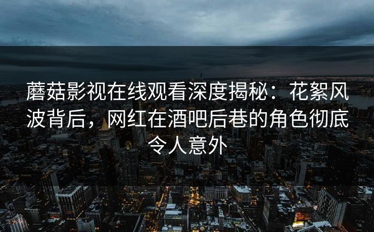 蘑菇影视在线观看深度揭秘：花絮风波背后，网红在酒吧后巷的角色彻底令人意外