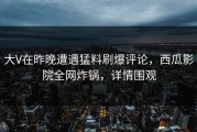 大V在昨晚遭遇猛料刷爆评论，西瓜影院全网炸锅，详情围观