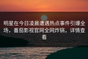 明星在今日凌晨遭遇热点事件引爆全场，番茄影视官网全网炸锅，详情查看